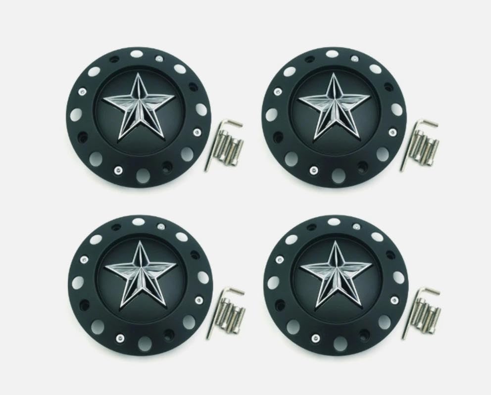 Matte Black Wheel Center Cap 1001775 KMC XD Series Rockstar Hub Cap 4PC