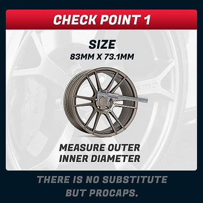 ProCaps 83MM 3.25 Inch Wheel Center Caps for Chevy Chevrolet GMC Rim Wheel Cente