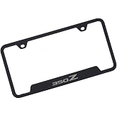 1pc Car 350Z License Plate Frame Cover Holder Porotector Black Stainless Steel