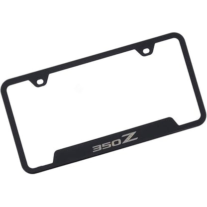 1pc Car 350Z License Plate Frame Cover Holder Porotector Black Stainless Steel