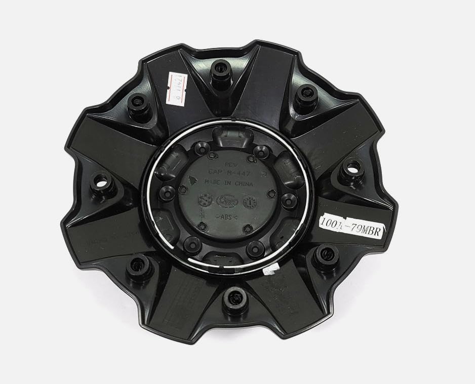 Matte Black Wheel Center Caps, 8.5 Inch, ABS Plastic, Bolt-on, 1001-79, 4 Pack