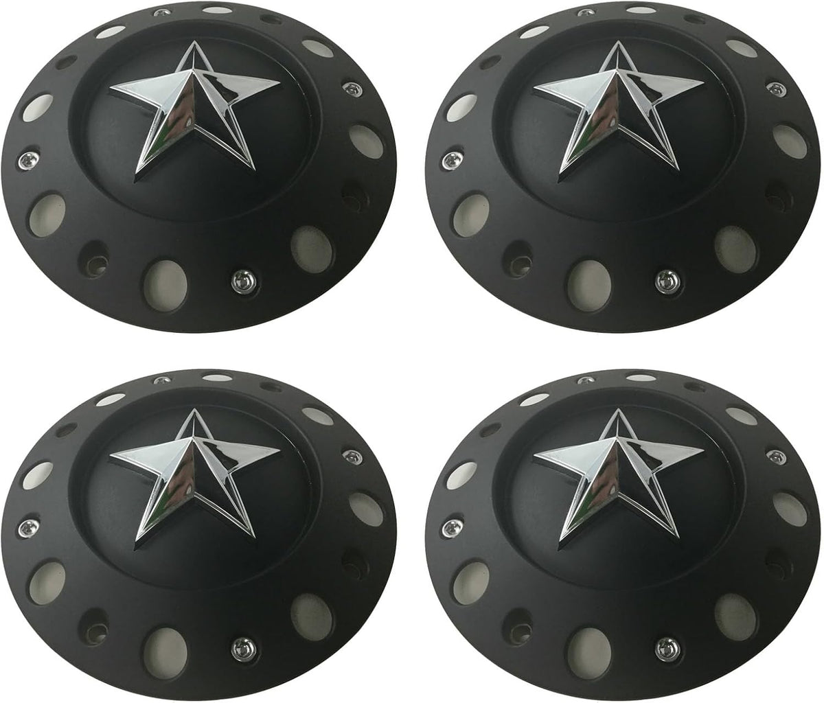 Wheel Center Cap KMC XD Series Rockstar Wheel Hub Cap 775L239B Dually Matte Blac