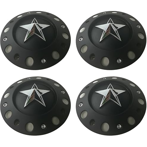 Wheel Center Cap KMC XD Series Rockstar Wheel Hub Cap 1001775 Matte Black 4PCS
