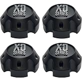 4X Wheel Hub Cap KMC XD Satin Black 6 Lug Bolt On XD820/XD835 Wheel Center Cap 1