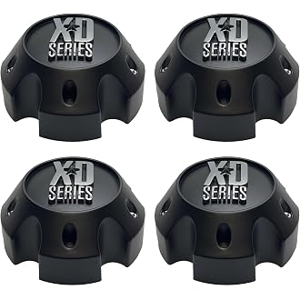 4X Wheel Hub Cap KMC XD Satin Black 6 Lug Bolt On XD820/XD835 Wheel Center Cap 1