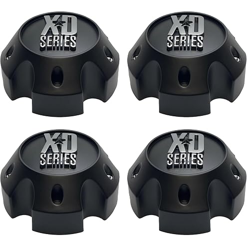 4X Wheel Hub Cap KMC XD Satin Black 6 Lug Bolt On XD820/XD835 Wheel Center Cap 1