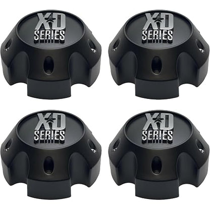 4X Wheel Hub Cap KMC XD Satin Black 6 Lug Bolt On XD820/XD835 Wheel Center Cap 1