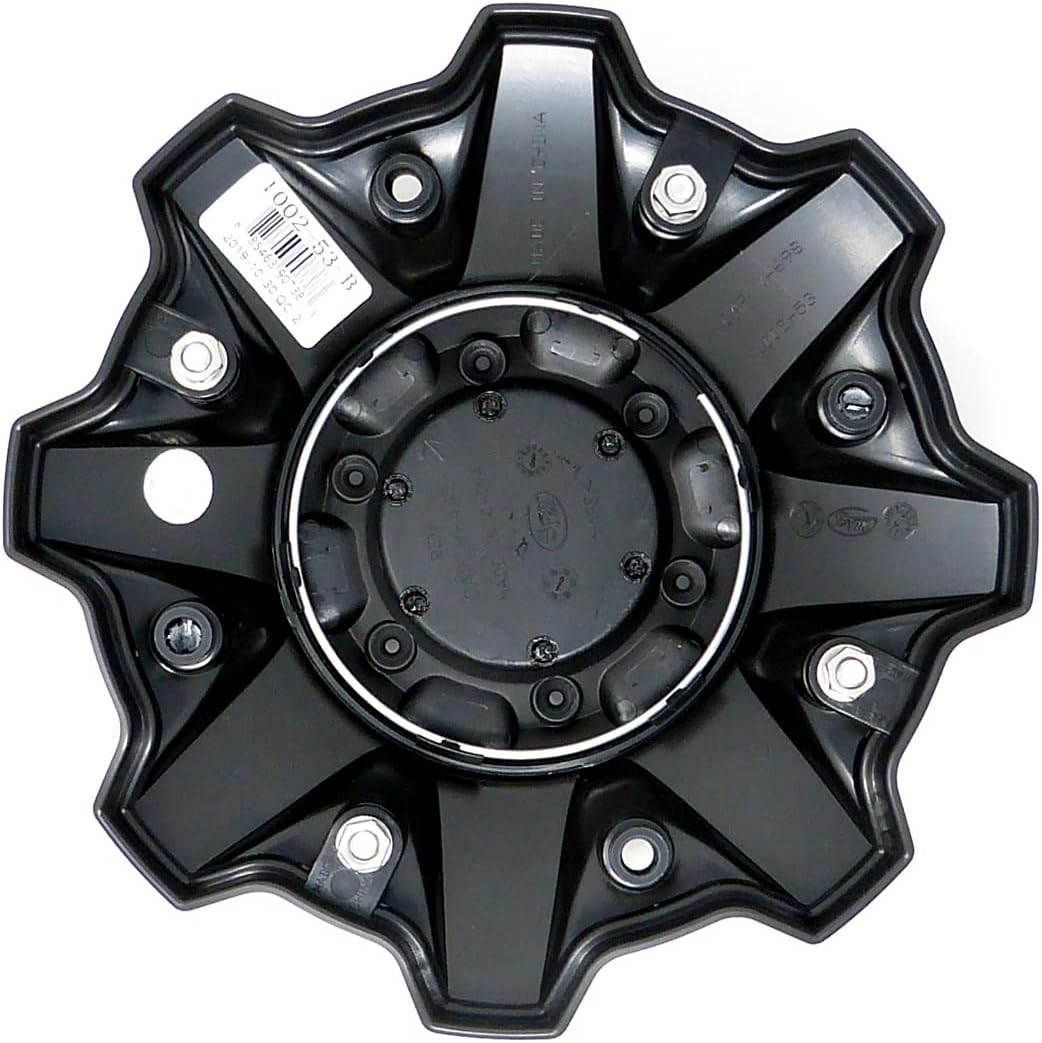 FUEL Offroad Matte Black Chrome Rivets Wheel Center Caps One (1) 1002-53-B 8-Lug (with Screws)