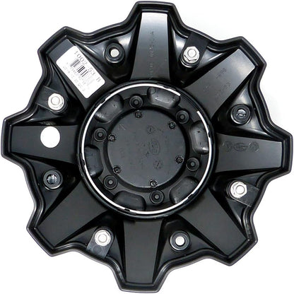 FUEL Offroad Matte Black Chrome Rivets Wheel Center Caps One (1) 1002-53-B 8-Lug (with Screws)