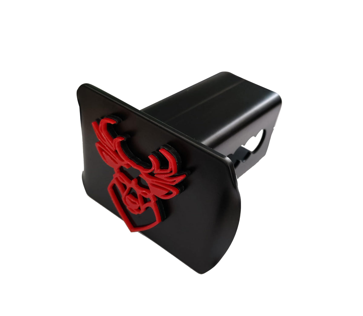 Buck Dear Metal Trailer Hitch Cover for 2'' Towing Rear Receiver Plug Cover SUV Pickup Trucks Deer Red
