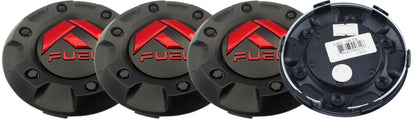 4Pcs Wheel Hub Cap Center Caps for Fuel Black Red 1001-58