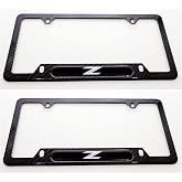 1pc Car 350Z License Plate Frame Cover Holder Porotector Black Stainless Steel