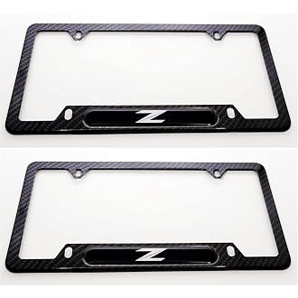 1pc Car 350Z License Plate Frame Cover Holder Porotector Black Stainless Steel