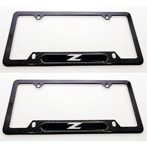 1pc Car 350Z License Plate Frame Cover Holder Porotector Black Stainless Steel