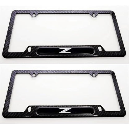 1pc Car 350Z License Plate Frame Cover Holder Porotector Black Stainless Steel