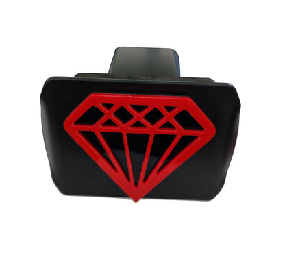 Metal Diamond Trailer Hitch Cover Red for 2'' Towing Rear Receiver Plug Cover SUV Pickup Trucks