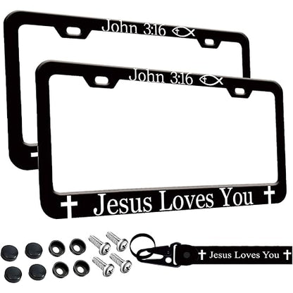 2pcs Car Palm Tree Tropical Life is Good at Beach License Plate Frame Cover Hold