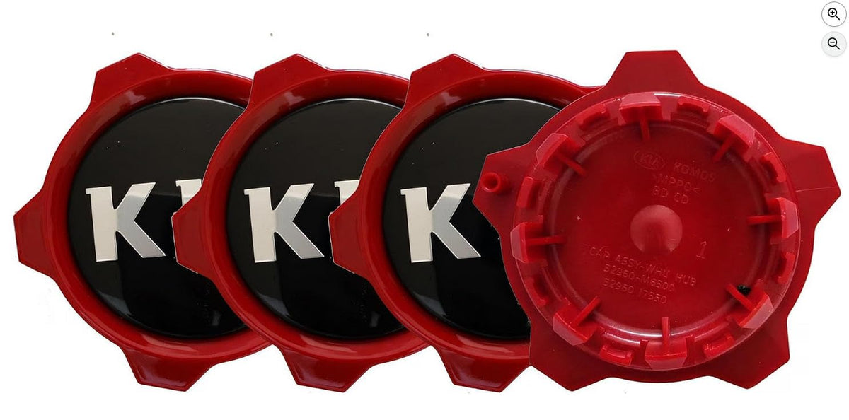 Red Wheel Center Cap 52960-M6500, 52960-J7550 for Forte Seltos 2020-2021 4pcs