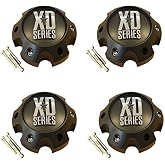 4X Wheel Hub Cap KMC XD Satin Black 6 Lug Bolt On XD820/XD835 Wheel Center Cap 1