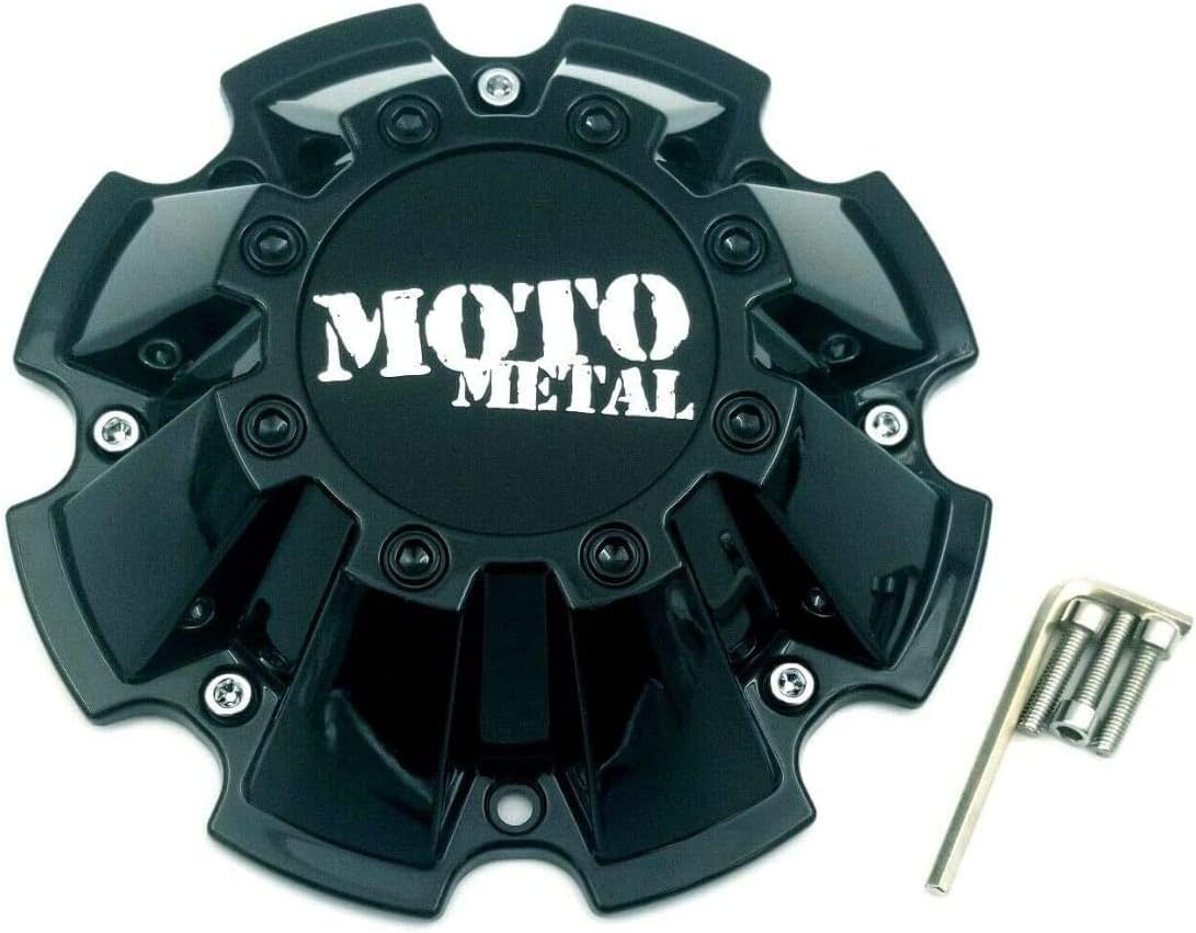 WheelPros 4 Pack M793BK01 Moto Metal Cap M-793 Black Wheel Center Cap