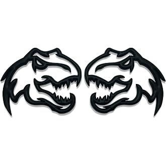 Set of 2 Custom Super Dinosaur Head Side Tailgate TRX Hell T-Rex Emblem Badges f