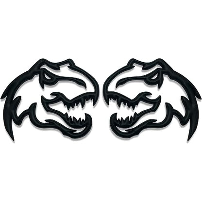 Set of 2 Custom Super Dinosaur Head Side Tailgate TRX Hell T-Rex Emblem Badges f