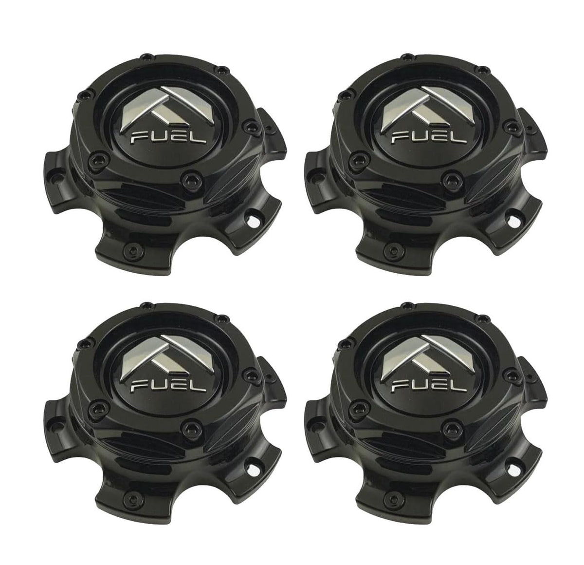 4PCS Wheel Center Cap, Gloss Black, 8.5 Inches, ABS Plastic, Bolt-on with Allen Key Screws, Universal Fit, 1004-36