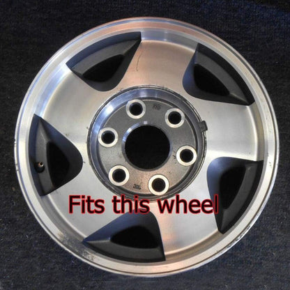 4 Pieces Diameter 7 7/8" Fit For 1992-1999 Chevy GMC 16" Silver Brushed Aluminum 6 Lug Rim Wheel Hub Center Hub Caps Cover 9593197 15650047