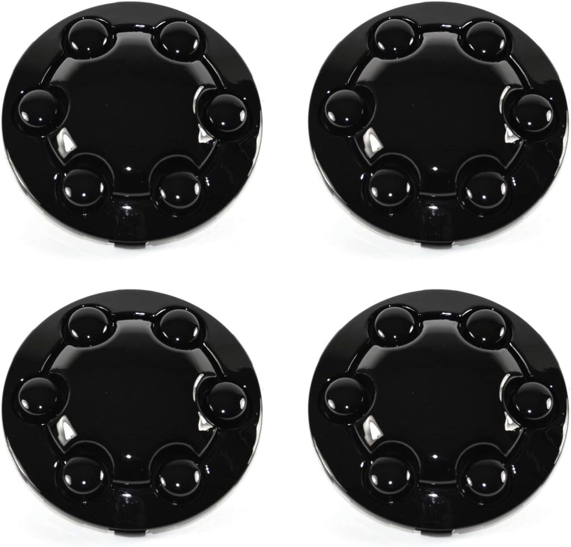 Set of 4 New Black Wheel Hub Center Caps Replacement for 1991-1996 Dodge Dakota Pickup Truck