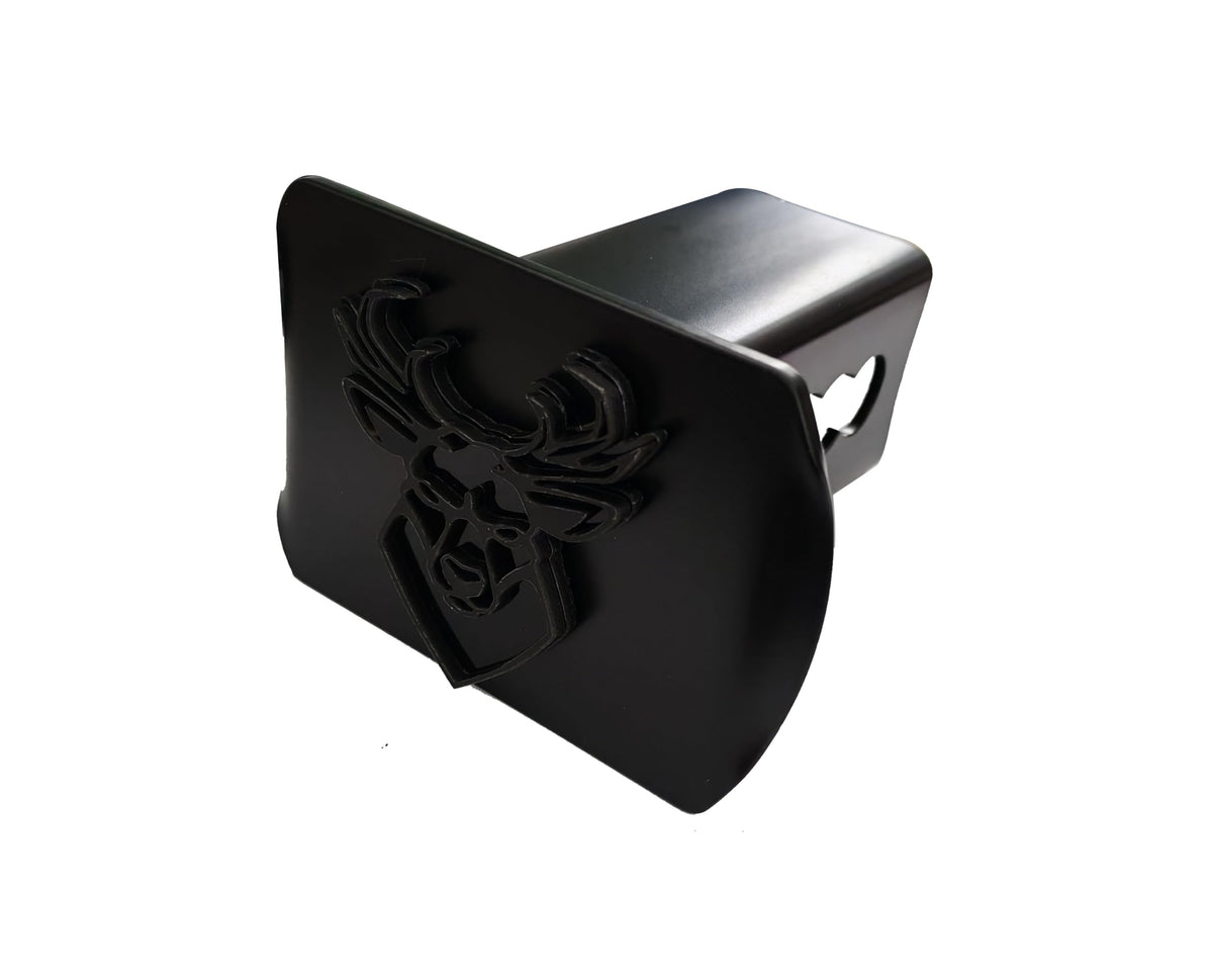 Metal Buck Dear Trailer Hitch Cover for 2'' Towing Rear Receiver Plug Cover SUV Pickup Trucks Deer Black