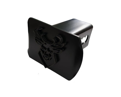 Metal Buck Dear Trailer Hitch Cover for 2'' Towing Rear Receiver Plug Cover SUV Pickup Trucks Deer Black