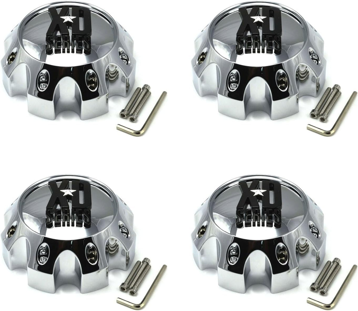 Chrome XD Series Wheel Center Cap Hub Cover #1079L170 4pcs