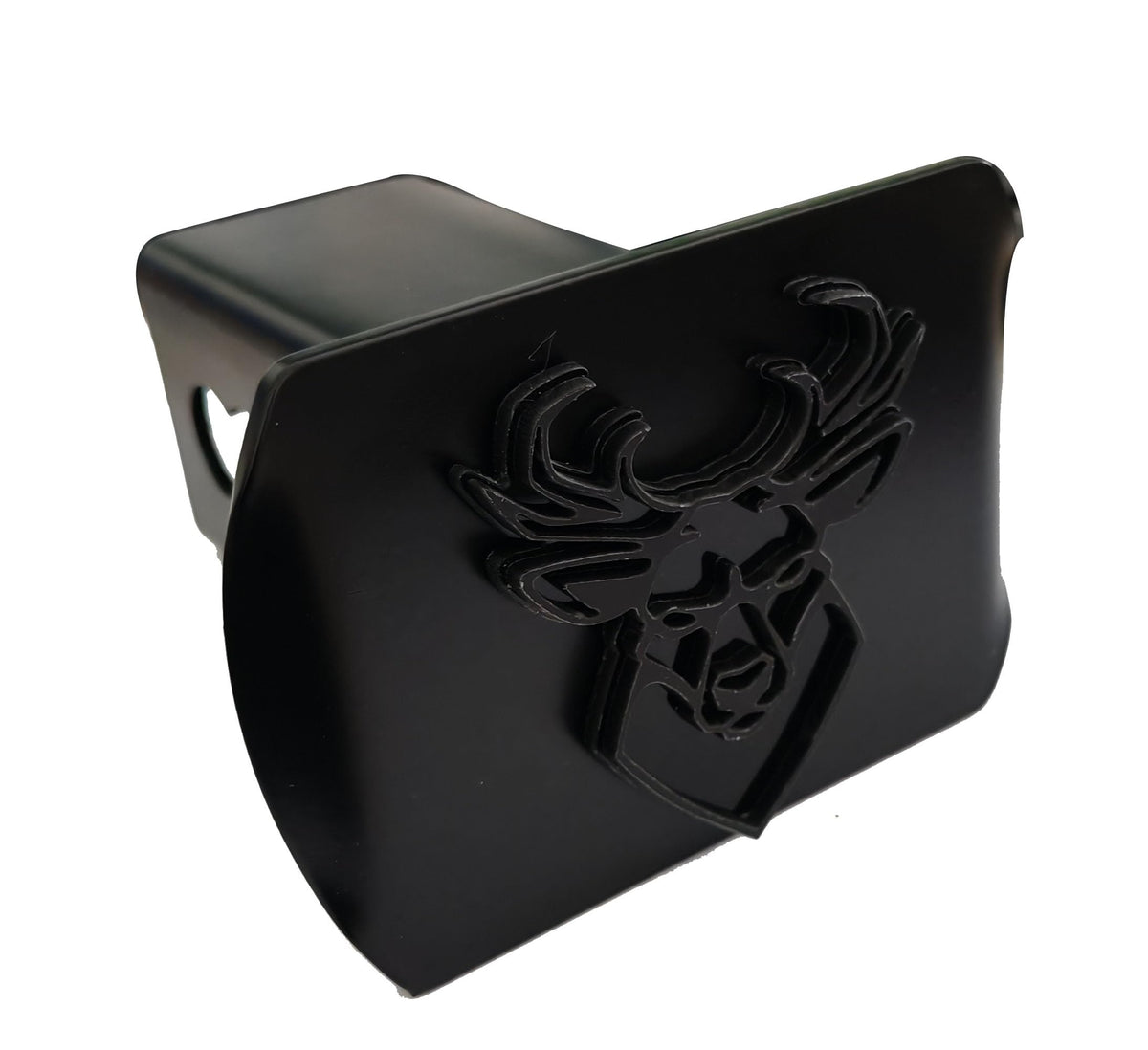 Metal Buck Dear Trailer Hitch Cover for 2'' Towing Rear Receiver Plug Cover SUV Pickup Trucks Deer Black
