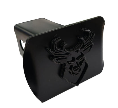 Metal Buck Dear Trailer Hitch Cover for 2'' Towing Rear Receiver Plug Cover SUV Pickup Trucks Deer Black