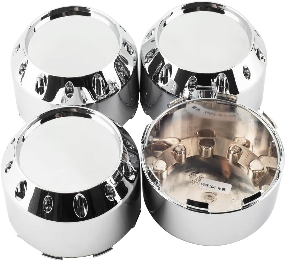 4PCS Wheel Center Caps for KMC XD Series Wheel 464K106XD786/XD795 Chrome Replacement (Outer 4.15in, Inter 4.06in)