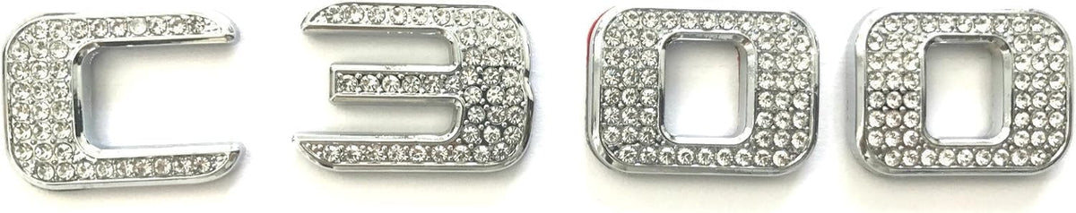 C300 Trunk Side Badge Silver Bling Letter Emblem Crystal for Mercedes Benz Ice O