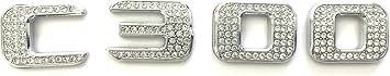 C300 Trunk Side Badge Silver Bling Letter Emblem Crystal for Mercedes Benz Ice O