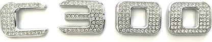 C300 Trunk Side Badge Silver Bling Letter Emblem Crystal for Mercedes Benz Ice O