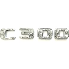 C300 Trunk Side Badge Silver Bling Letter Emblem Crystal for Mercedes Benz Ice O