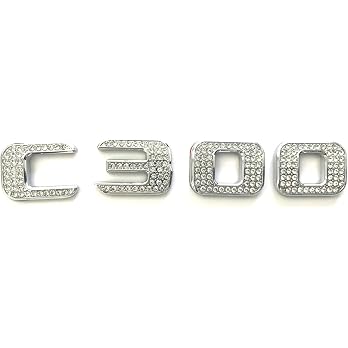 C300 Trunk Side Badge Silver Bling Letter Emblem Crystal for Mercedes Benz Ice O