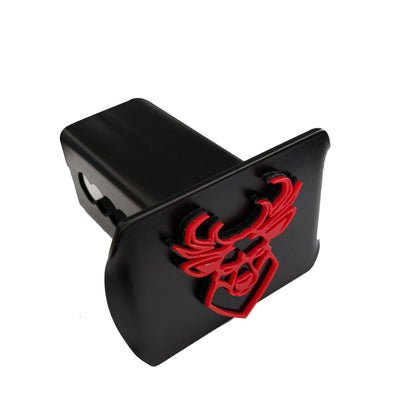 Buck Dear Metal Trailer Hitch Cover for 2'' Towing Rear Receiver Plug Cover SUV Pickup Trucks Deer Red