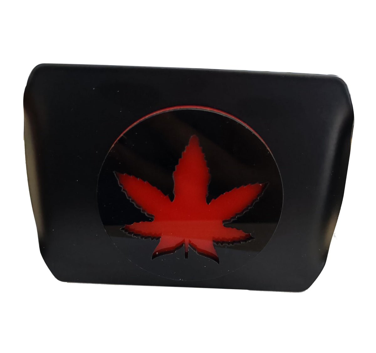Metal Marijuana Leaf Trailer Hitch Cover for 2'' Towing Rear Receiver Plug Cover SUV Pickup Trucks Maple Leaf Red