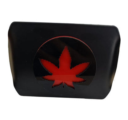 Metal Marijuana Leaf Trailer Hitch Cover for 2'' Towing Rear Receiver Plug Cover SUV Pickup Trucks Maple Leaf Red