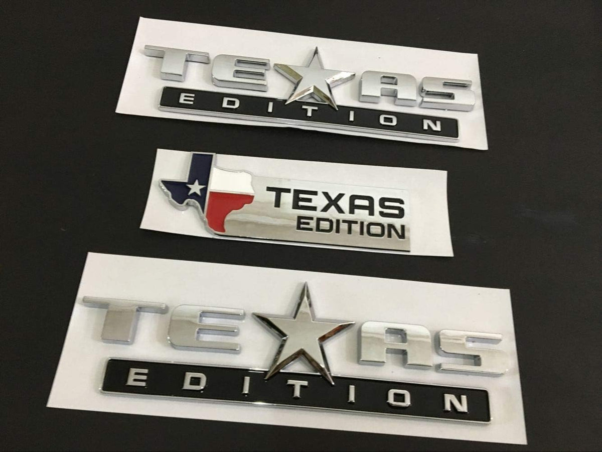 Set of 3 Texas Edition Side Tailgate Badge Emblem NamePlate for GMC Sierra Chevy