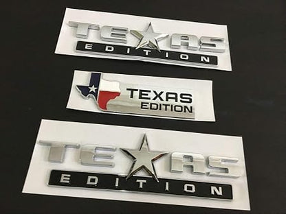 Set of 3 Texas Edition Side Tailgate Badge Emblem NamePlate for GMC Sierra Chevy