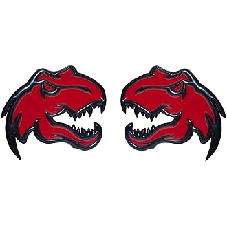 Set of 2 Custom Super Dinosaur Head Side Tailgate TRX Hell T-Rex Emblem Badges f