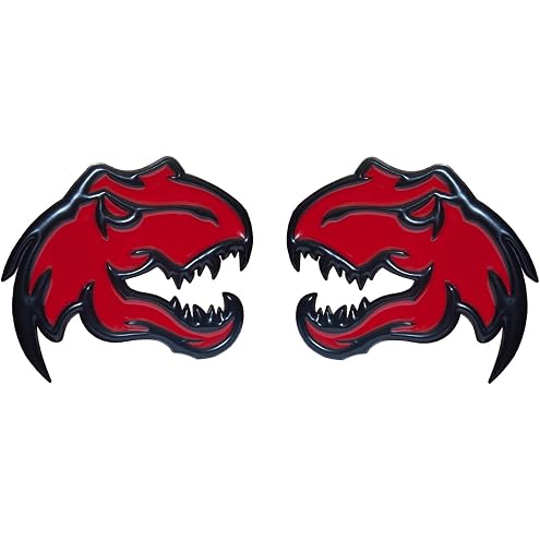 Set of 2 Custom Super Dinosaur Head Side Tailgate TRX Hell T-Rex Emblem Badges f