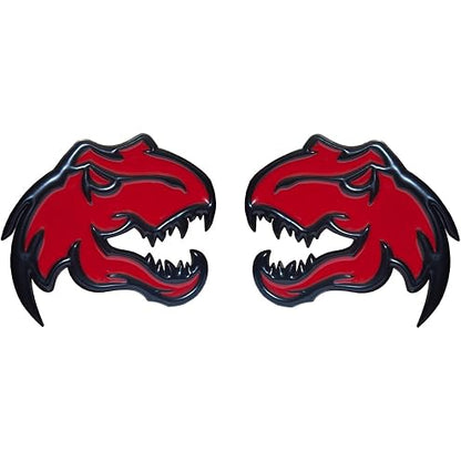 Set of 2 Custom Super Dinosaur Head Side Tailgate TRX Hell T-Rex Emblem Badges f