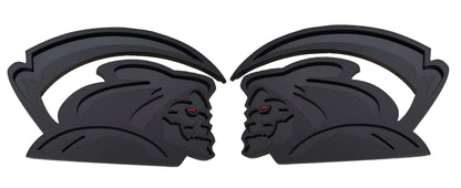 3D Car Decor Grim Reaper Death Emblem Badge Black, 4x2.7 inch 2PCS