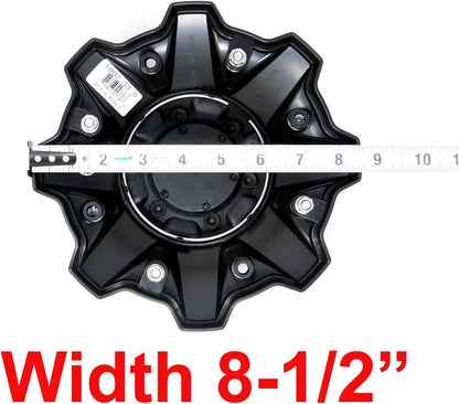 FUEL Offroad Matte Black Chrome Rivets Wheel Center Caps One (1) 1002-53-B 8-Lug (with Screws)